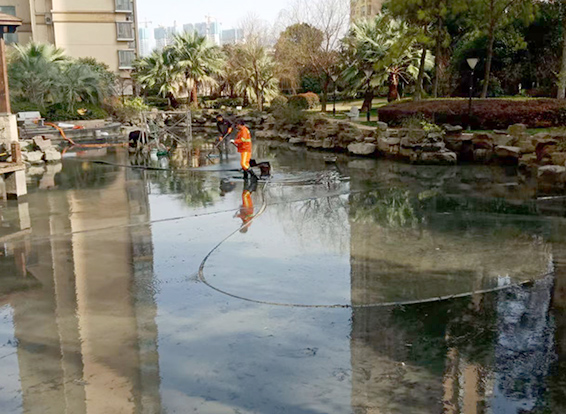 绛县景观池淤泥清理